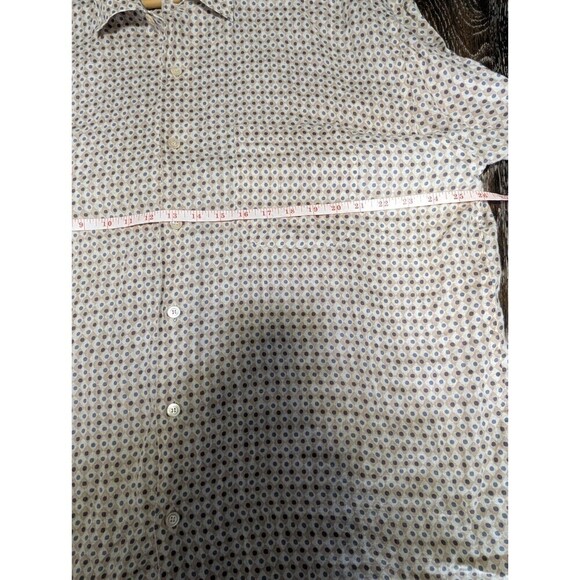 Ermenegildo Zegna Italy Gray Geometric Button Up Shirt 2XL Tall - Picture 4 of 5